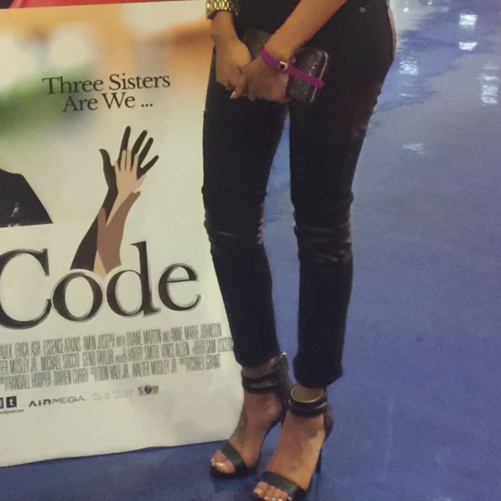 Black denim joy rich skinny jean vegan Leather - Picture 3 of 8